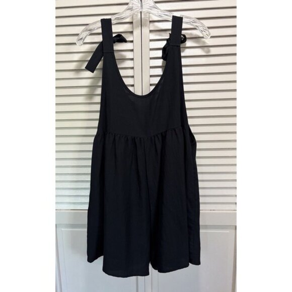 SHEIN‎ Black Short Romper Size Large Faux Tie On Straps Flowy - Picture 5 of 9